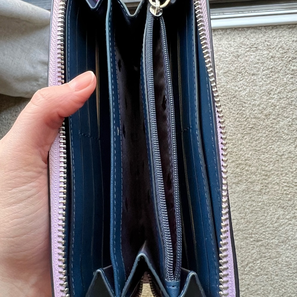 Kate Spade navy and purple wallet - Picture 5 of 7